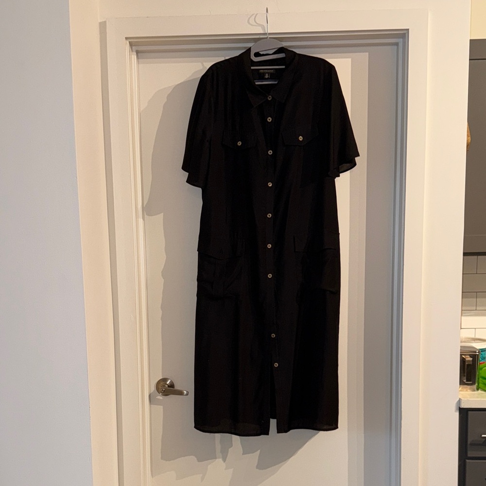 Saks Fifth Avenue Black Midi Dress